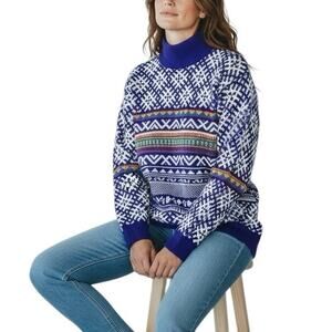Vintage 80s Alpine Nordic Knit Sweater - S